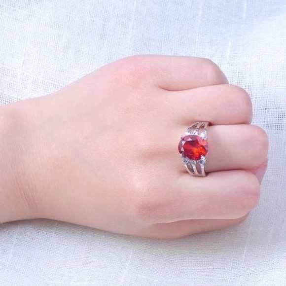 Womens Vintage White Gold Filled Cz Round Ring A1 - Picture 2 of 2